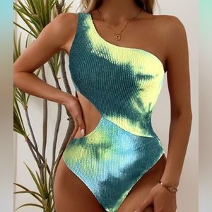 Tie dye one piece bathing suit